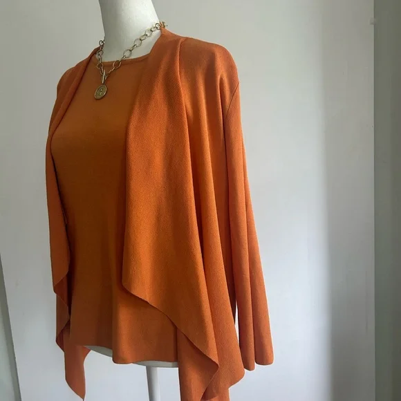 Per Se Orange 2 piece set Women's  Sweater Set - Picture 4 of 13